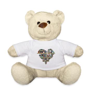Books heart symbol for people who like to read - Teddy Bear - white - Front