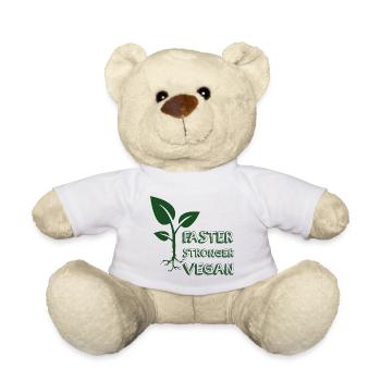 Vegan Shirt · Animal Welfare · Healthy Gift - Teddy Bear - white - Front