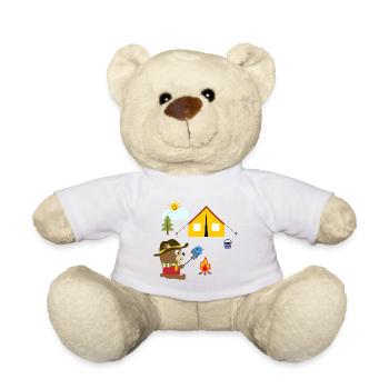 Camping ours mignon feu de joie tentes enfants - Nounours - blanc - Devant