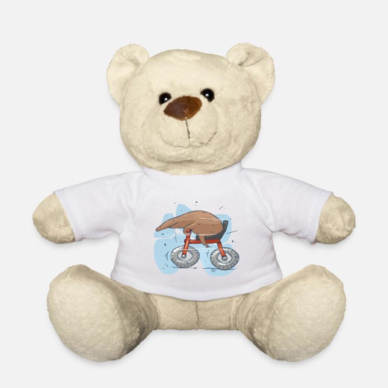 Mole auf dem Rad - Teddy - Weiß