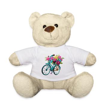 Vélo avec des fleurs - Nounours - blanc - Devant