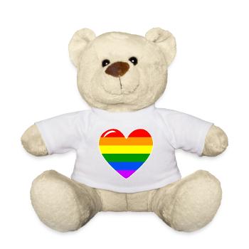 Herz Liebe Regenbogenflagge - Teddy - Weiß - Vorne