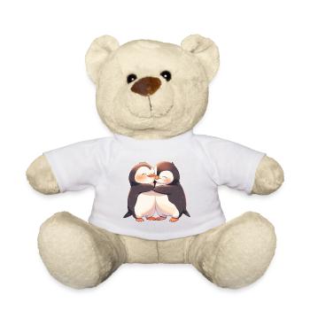 Pingouin Coeur Amour Mignon Câlin Pingouin Amour - Nounours - blanc - Devant