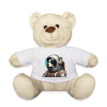 Astronaut / Space / Animal / Dog / Spaceship - Teddy Bear - white - Front