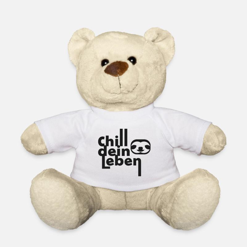 Spruch Chill Dein Leben mit Faultier - Teddy - Weiß