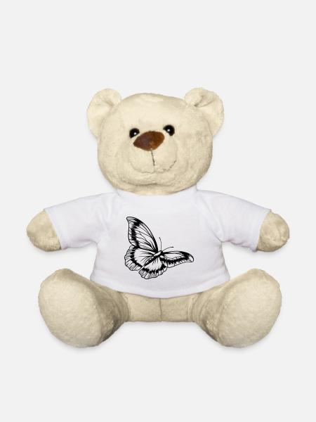 Vintage, Butterfly, Black, Insekten, Sketch - Teddy - Weiß