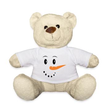 Bonhomme de neige visage cadeau neige noel - Nounours - blanc - Devant