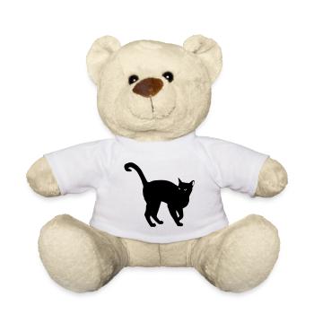 silhouette de chat noir - silhouette de chat noir - Nounours - blanc - Devant
