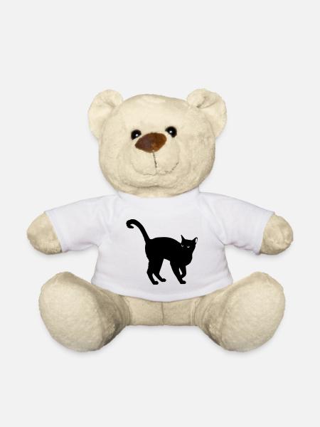 silhouette de chat noir - silhouette de chat noir - Nounours - blanc