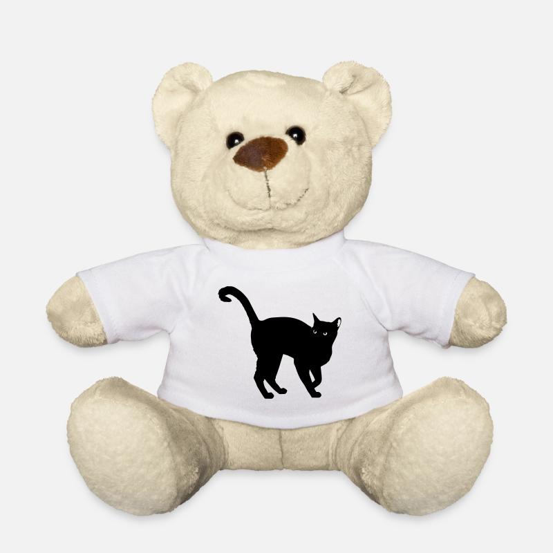 silhouette de chat noir - silhouette de chat noir - Nounours - blanc