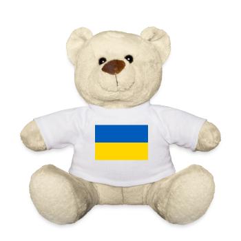 Ukraine Flagge - Teddy - Weiß - Vorne