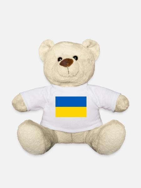 Ukraine Flag - Teddy Bear - white