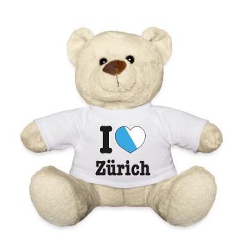 I Love Zürich | Schweiz Wappen Liebe Herz - Teddy - Weiß - Vorne