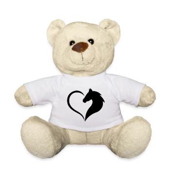 Heart Hobby Horse Sport Saddle Gift Dressage - Teddy Bear - white - Front