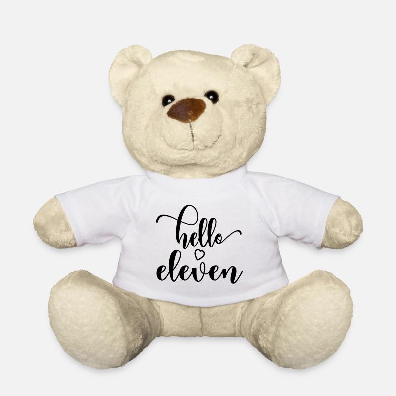 Hello Eleven - Süßes Geschenk zum 11. Geburtstag für Mädchen - Teddy - Weiß