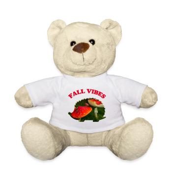 autumn 58 hedgehogs with mushrooms - Teddy Bear - white - Front