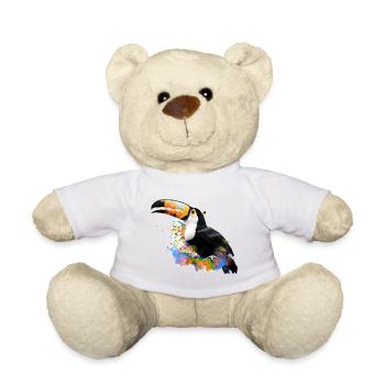 Farbige Toucan-Illustration - Teddy - Weiß - Vorne