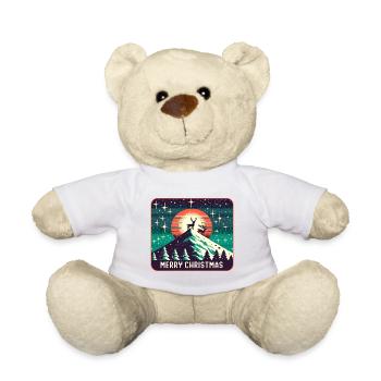 Frohe Weihnachten Rentiere auf der Bergspitze - Teddy - Weiß - Vorne