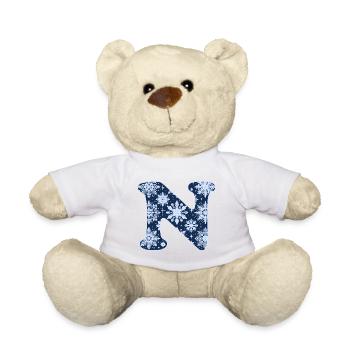 Lettre N flocons de neige - Nounours - blanc - Devant