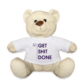 Vérifiez GET SHIT DONE - Typo violet foncé - Nounours - blanc - Devant
