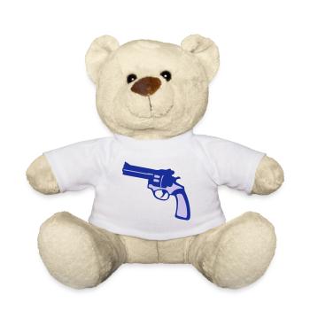 pistolet arme revolver flingue - Nounours - blanc - Devant