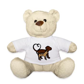 Chien et chat coeur / chat - chien - coeur - animaux - Nounours - blanc - Devant