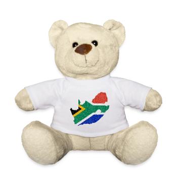 Afrique du Sud Drapeau africain Drapeau sud-africain - Nounours - blanc - Devant