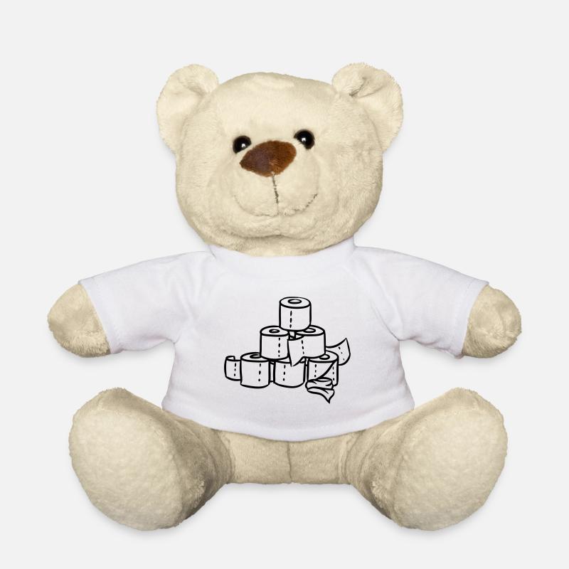 Toilette Klopapierturm WC - Teddy - Weiß