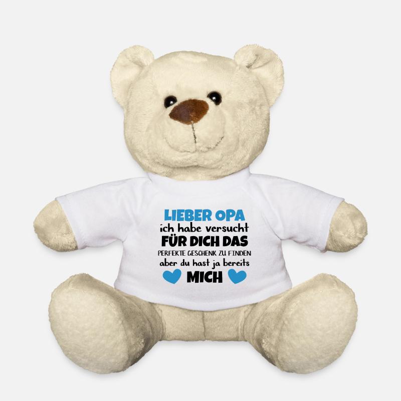 Opa Großvater Geschenk Geburtstag und Weihnachten - Teddy - Weiß