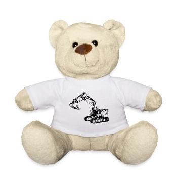 Bagger Kettenbagger Erdbau Tiefbau excavatrice - Teddy - Weiß - Vorne