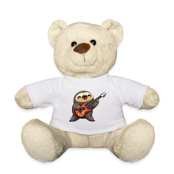 Gitarre spielendes Faultier - Teddy - Weiß - Vorne