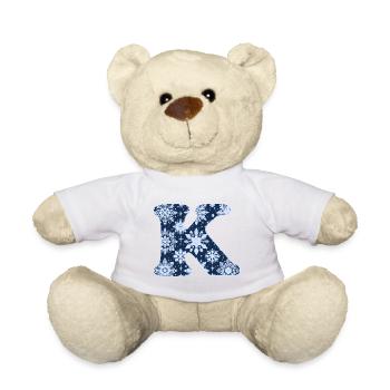 Letter K Snowflakes - Teddy Bear - white - Front