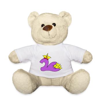 Deux avec couronne et fleur - Nounours - blanc - Devant