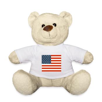 USA Flagge Stars and Stripes - Teddy - Weiß - Vorne