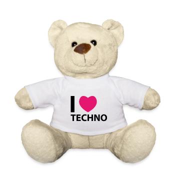 I love Techno | Electro Festival - Teddy Bear - white - Front