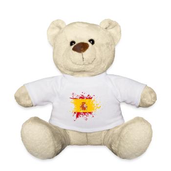 Spanien Flagge Farbspritzer Malle Klecks Spanisch - Teddy - Weiß - Vorne