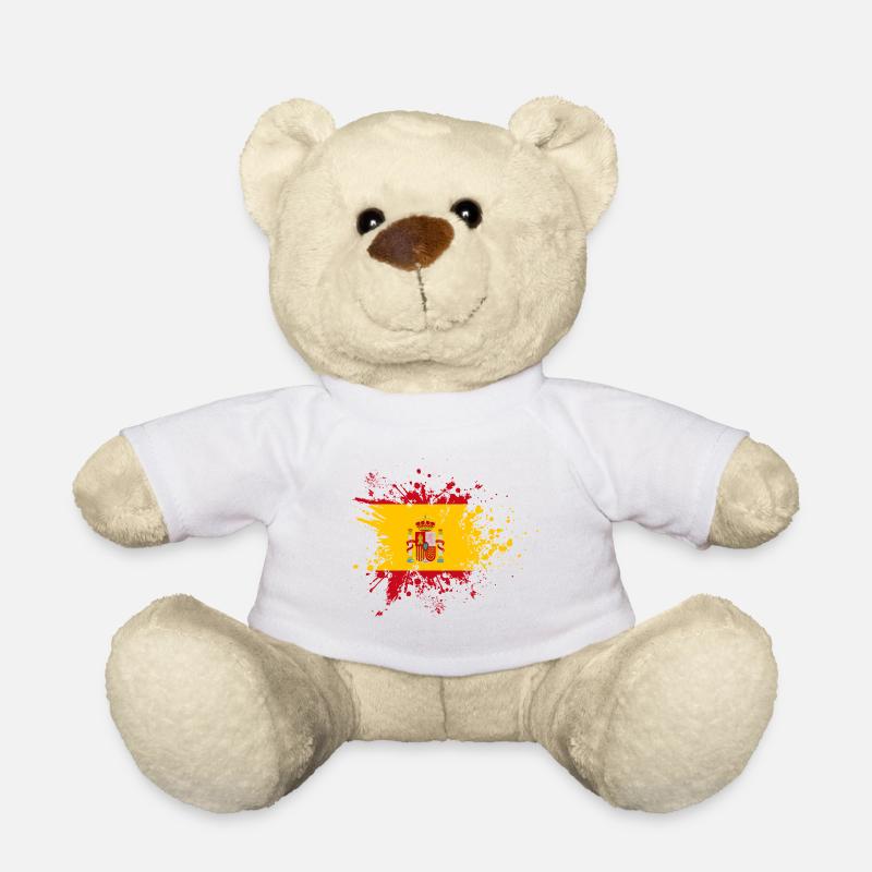 Espagne drapeau éclaboussures de peinture malle blob d'espagnol - Nounours - blanc