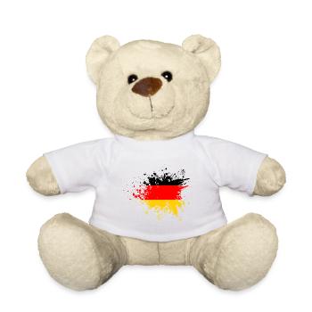 Allemagne Drapeau Éclaboussures de couleur Taches de peinture - Nounours - blanc - Devant