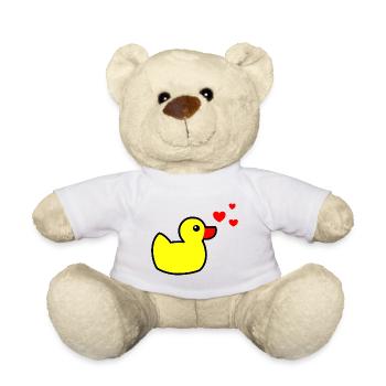 Canard grinçant Jaune Saint-Valentin - Nounours - blanc - Devant