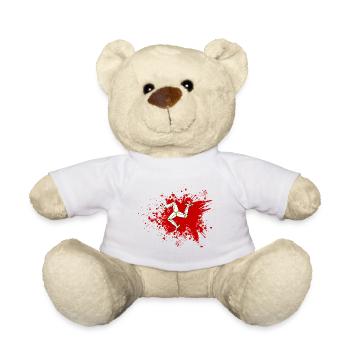 Isle of Man Flagge Triskele Flag of Isle of Man - Teddy Bear - white - Front