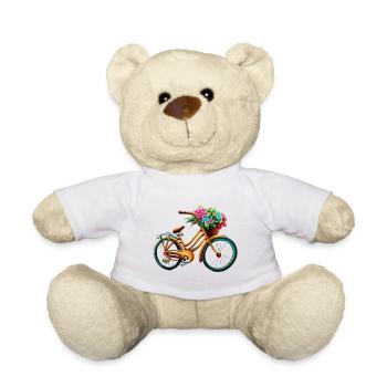 Fahrrad mit Blumen - Teddy - Weiß - Vorne