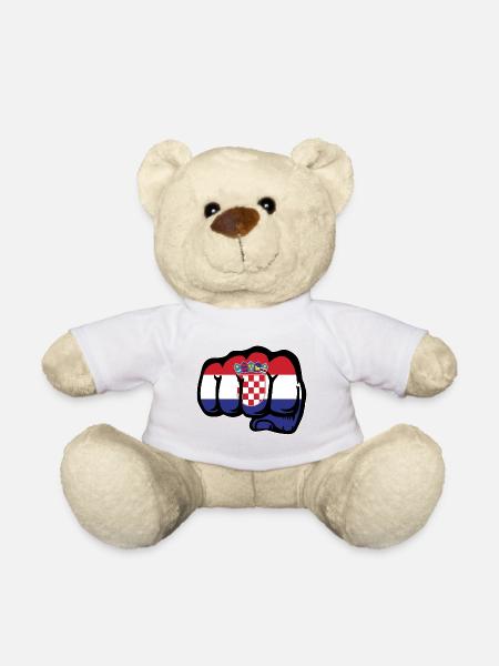 Kroatien Flagge Hand Faust - Teddy - Weiß