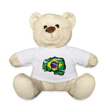 Brazil Flag Hand Fist Used - Teddy Bear - white - Front