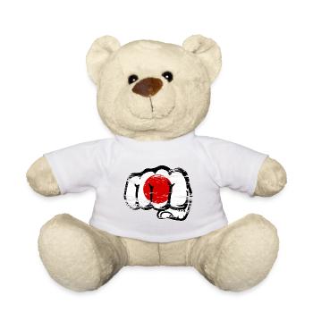 Japan Flagge Hand Faust used - Teddy - Weiß - Vorne