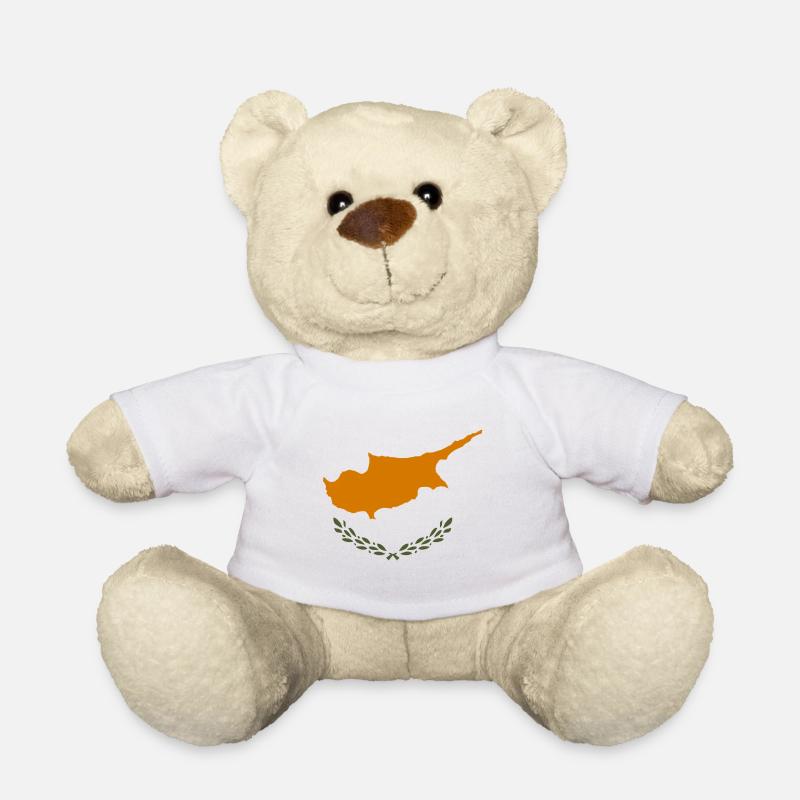 Zypern Fingerabdruck DNA Flagge Geschenk Idee - Teddy - Weiß