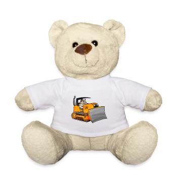 Bulldog dozer - Teddy Bear - white - Front
