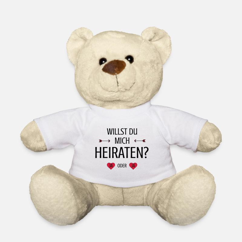 Veux-tu m'épouser demande de mariage en disant - Nounours - blanc