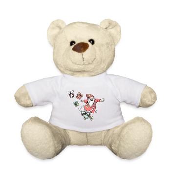 Sinterklaas on a skateboard - Teddy Bear - white - Front