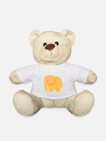 Éléphanteau jaune - Nounours - blanc