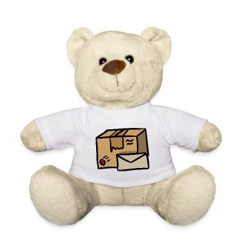 Versand Post Lieferung Symbol Paket Bote - Teddy - Weiß - Vorne